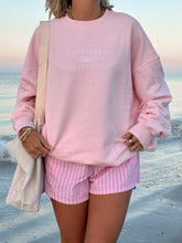Soft Pink Embroidered Sweatshirt with Dreamy Floral Detail