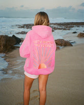 Vintage Washed Pink Oversized Hoodie for Cozy Sunset Vibes
