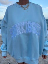Varsity Embroidered Sweatshirt in Icy Blue for Effortless Street Style
