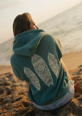 Vintage Teal Embroidered Hoodie for Cozy Everyday Style