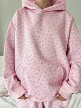 Dreamy Floral Hoodie in Soft Pink & Blue for Cozy Street Style