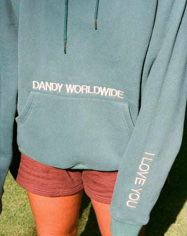 Green Words of Affirmation Oversized Hoodie for Cozy Everyday Style
