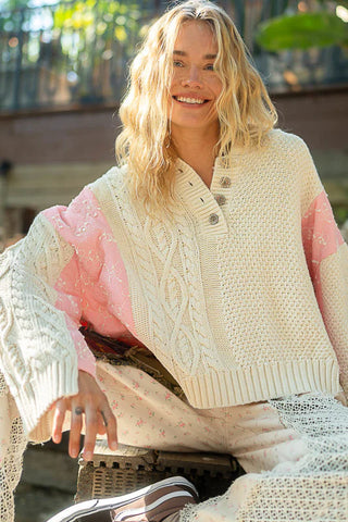 Cozy Quilted Hoodie Sweater in Soft Pink for Effortless Everyday Style