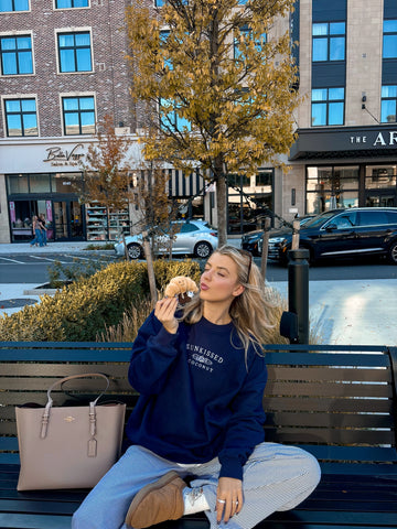 Navy Blue Embroidered Sweatshirt for Cozy Everyday Style