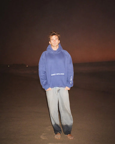 Oversized Blue Hoodie with Inspirational Words of Affirmation for Cozy Everyday Style