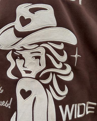 Cozy Brown Oversized Hoodie for Effortless Cowgirl Style