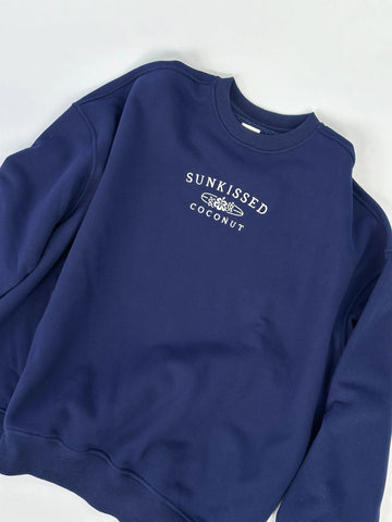 Navy Blue Embroidered Sweatshirt for Cozy Everyday Style