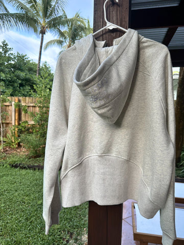 Effortless Grey Quarter Zip Hoodie for Pilates and Everyday Style