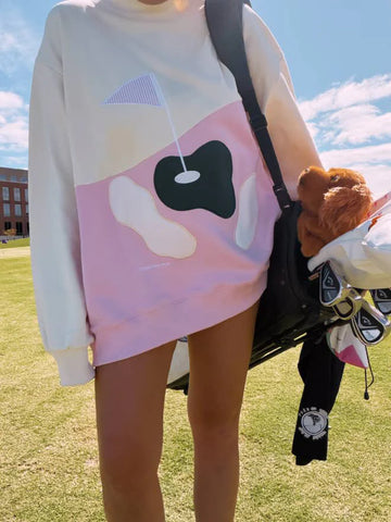 Cozy 100% Cotton Mockneck Sweatshirt for Effortless Golf Style