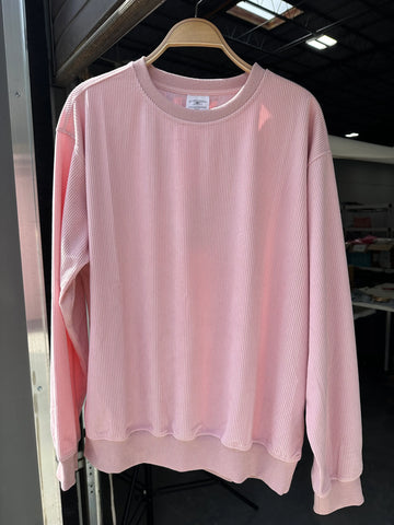 Light Pink Corduroy Sweatshirt for Cozy Everyday Style