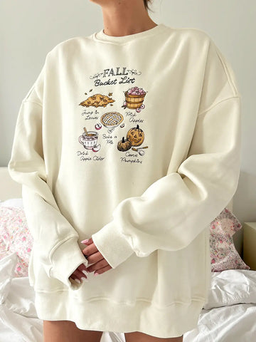 Embroidered Fall Bucket List Sweatshirt for Cozy Autumn Days