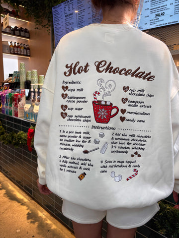 Festive Hot Chocolate Embroidered Sweatshirt for Cozy Christmas Moments