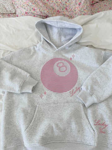 Pearl Grey Hoodie with 8 Ball Embroidery for Effortless Street Style