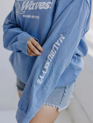 Garment Dyed Hoodie with Puff Print Waves for Effortless Street Style