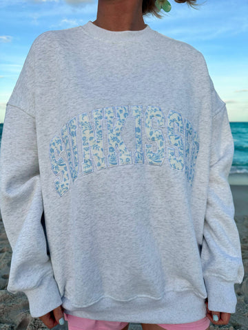 Pearl Grey Embroidered Floral Sweatshirt for Effortless Everyday Style