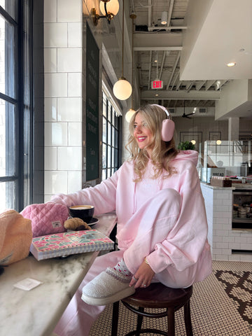 Cozy Pink Embroidered Hoodie for Effortless Everyday Style