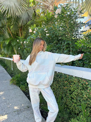 Dreamy Pastel Blue Quilted Hoodie for Effortless Cozy Style