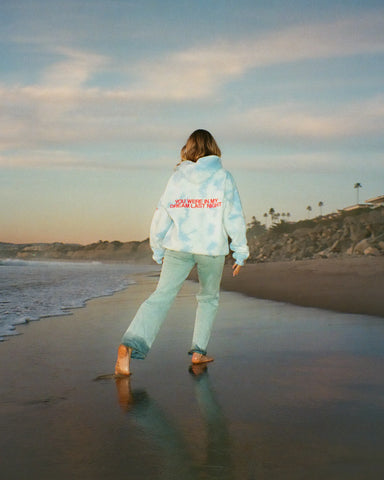 Sky Blue Tie-Dye Oversized Hoodie for Effortless Loungewear