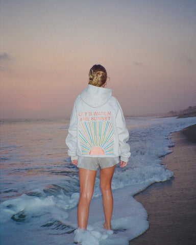 Sunset Watching Oversized Hoodie in Cozy Heather Gray