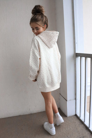 Toasted Cream Roses Embroidered Hoodie for Cozy Everyday Style