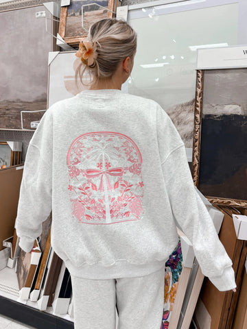 Tropical Palms Pearl Grey Sweatshirt for Effortless Everyday Style