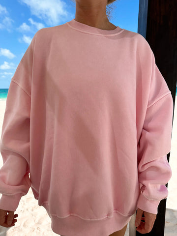 Vintage Pink Washed Sweatshirt for Effortless Everyday Style