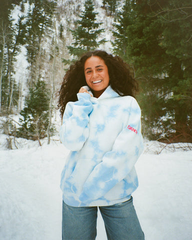 Sky Blue Tie-Dye Oversized Hoodie for Effortless Loungewear