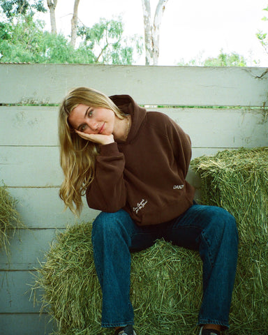 Cozy Brown Oversized Hoodie for Effortless Cowgirl Style