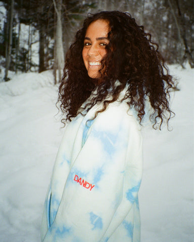 Sky Blue Tie-Dye Oversized Hoodie for Effortless Loungewear