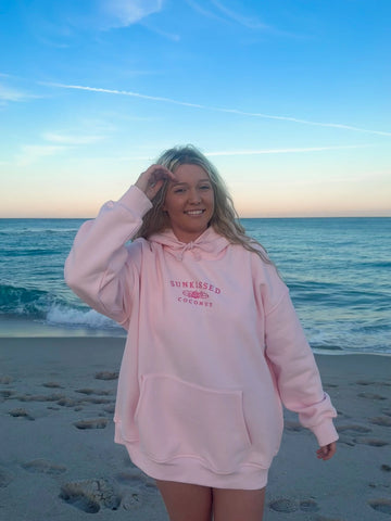 Soft Pink Embroidered Hoodie with Cozy Everyday Style