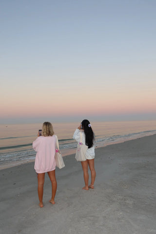 Blush Pink Embroidered Varsity Sweatshirt for Effortless Street Style