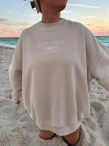 Sandstone Embroidered Sweatshirt for Effortless Everyday Style