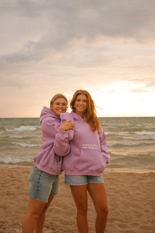Violet Embroidered Coastal Hoodie for Effortless Beachside Style