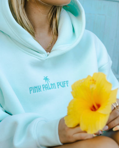 Cozy Puff Sleeve Hoodie in Mint for Everyday Comfort