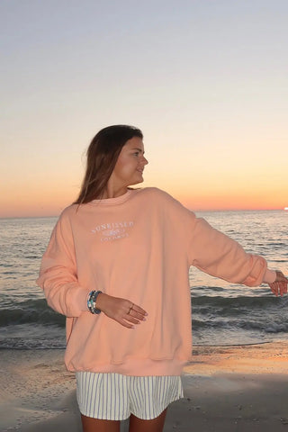 Sunset Orange Embroidered Sweatshirt for Effortless Everyday Style