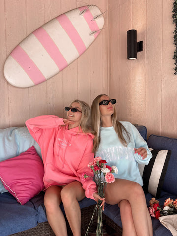 Varsity Embroidered Sweatshirt in Icy Blue for Effortless Street Style