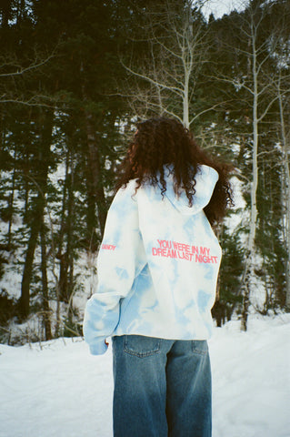 Sky Blue Tie-Dye Oversized Hoodie for Effortless Loungewear