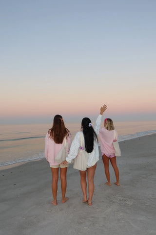 Soft Pink Embroidered Sweatshirt with Dreamy Floral Detail