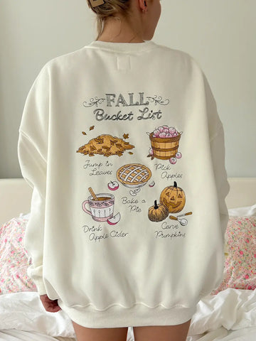 Embroidered Fall Bucket List Sweatshirt for Cozy Autumn Days
