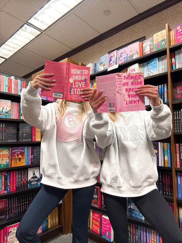 Pearl Grey Mockneck Sweatshirt with Embroidered Varsity Style