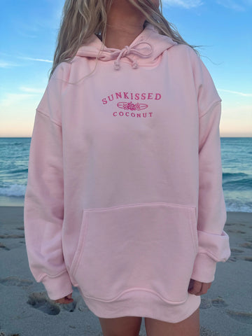 Soft Pink Embroidered Hoodie with Cozy Everyday Style