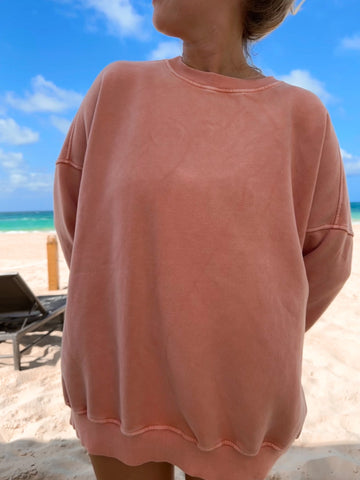 Vintage Orange Washed Sweatshirt for Cozy Everyday Style