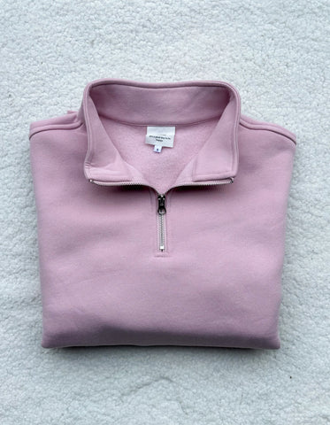 Cozy Mauve Quarter-Zip Sweatshirt for Effortless Everyday Style