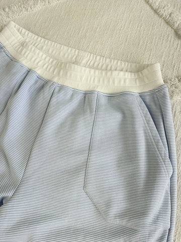 Effortless Blue and White Striped Sweatpants for a Casual Chic Look
