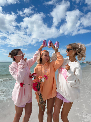 Vibrant Sherbet Orange Embroidered Hoodie for Effortless Street Style