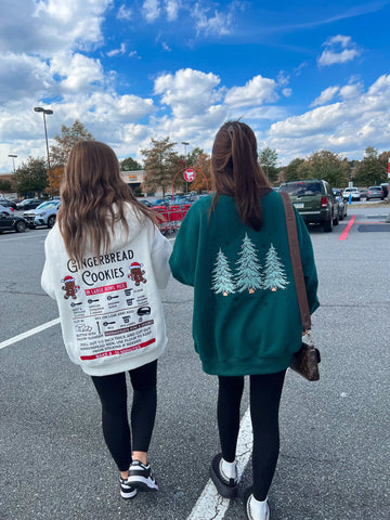 Cozy Ivory Hoodie with Gingerbread Recipe Embroidery for Christmas