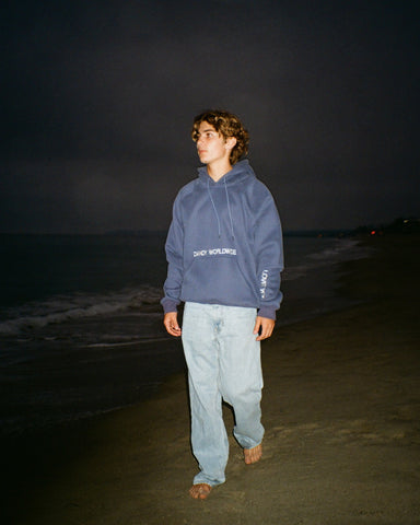 Oversized Blue Hoodie with Inspirational Words of Affirmation for Cozy Everyday Style