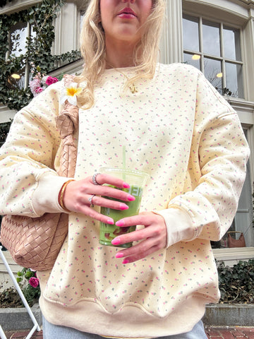 Toasted Cream Rose Sweatshirt for Cozy Everyday Style