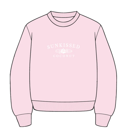 Soft Pink Embroidered Sweatshirt with Dreamy Floral Detail