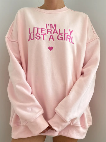 Effortless 'Just A Girl' Sweatshirt for Everyday Comfort & Style